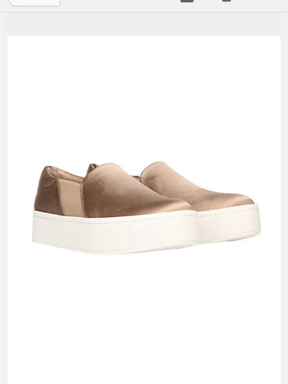 Vince Warren Sneaker - Size 7.5 / Women's Slip-On PlatformSneakers in Taupe/Gold